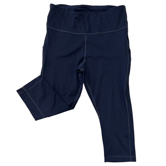 Athleta Leggings Ultimate Stash Pocket Capri Navy Blue Athletic Size LP - Picture 10 of 12